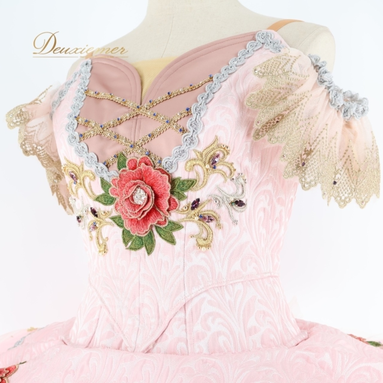 バレエ 衣装 チュチュ ドルシネア 金平糖 花 コンクール 発表会 パーティ ゴールド 金 ジュニア 子供 大人 ピンク系 かわいい おしゃれ ドレス フォーマル 舞台演技 レディース 女の子 発表 華やか スカート イベント