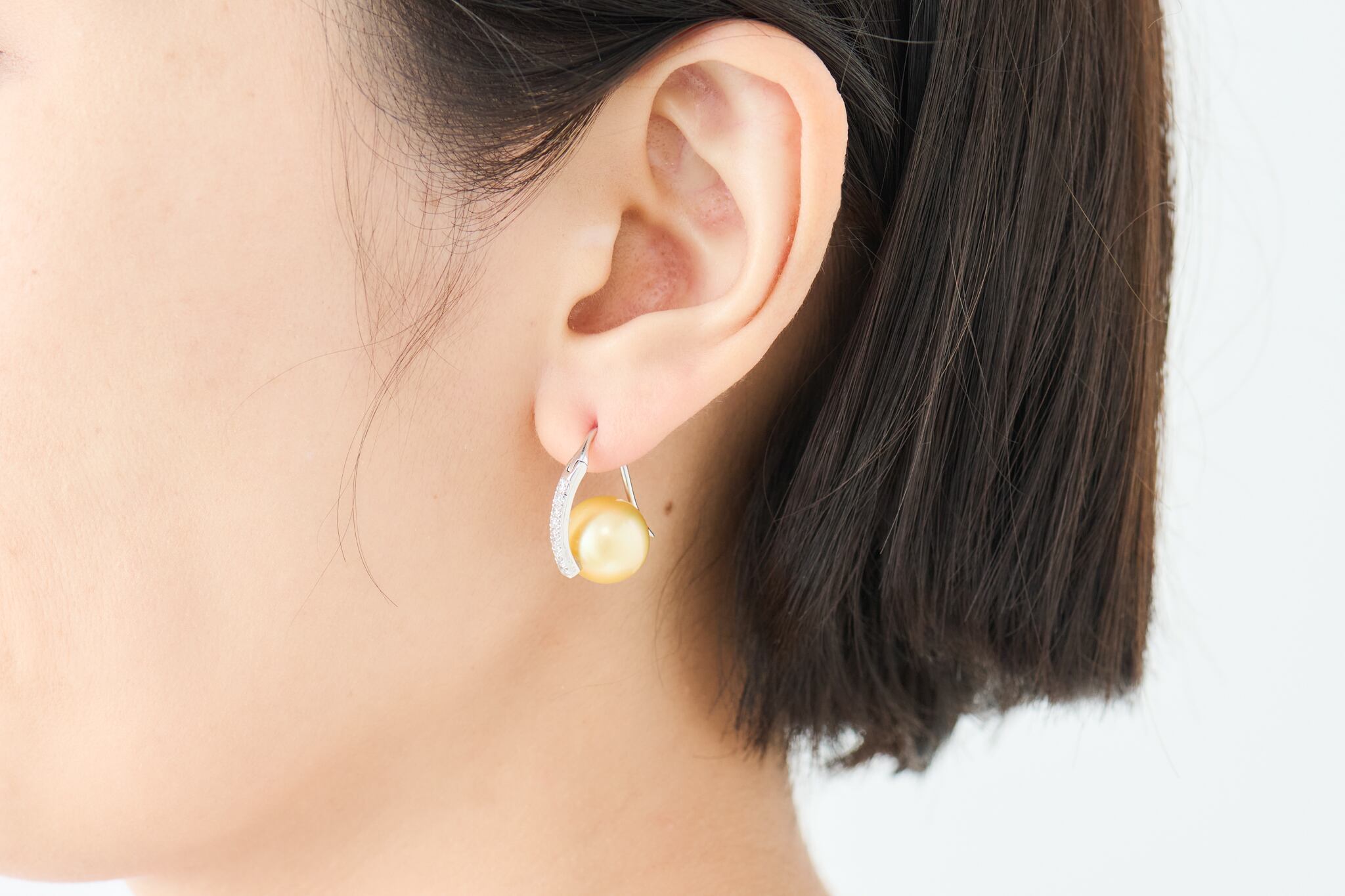 3way 南洋ゴールドパール×ダイヤモンドピアス（2種） | 中村江里子  