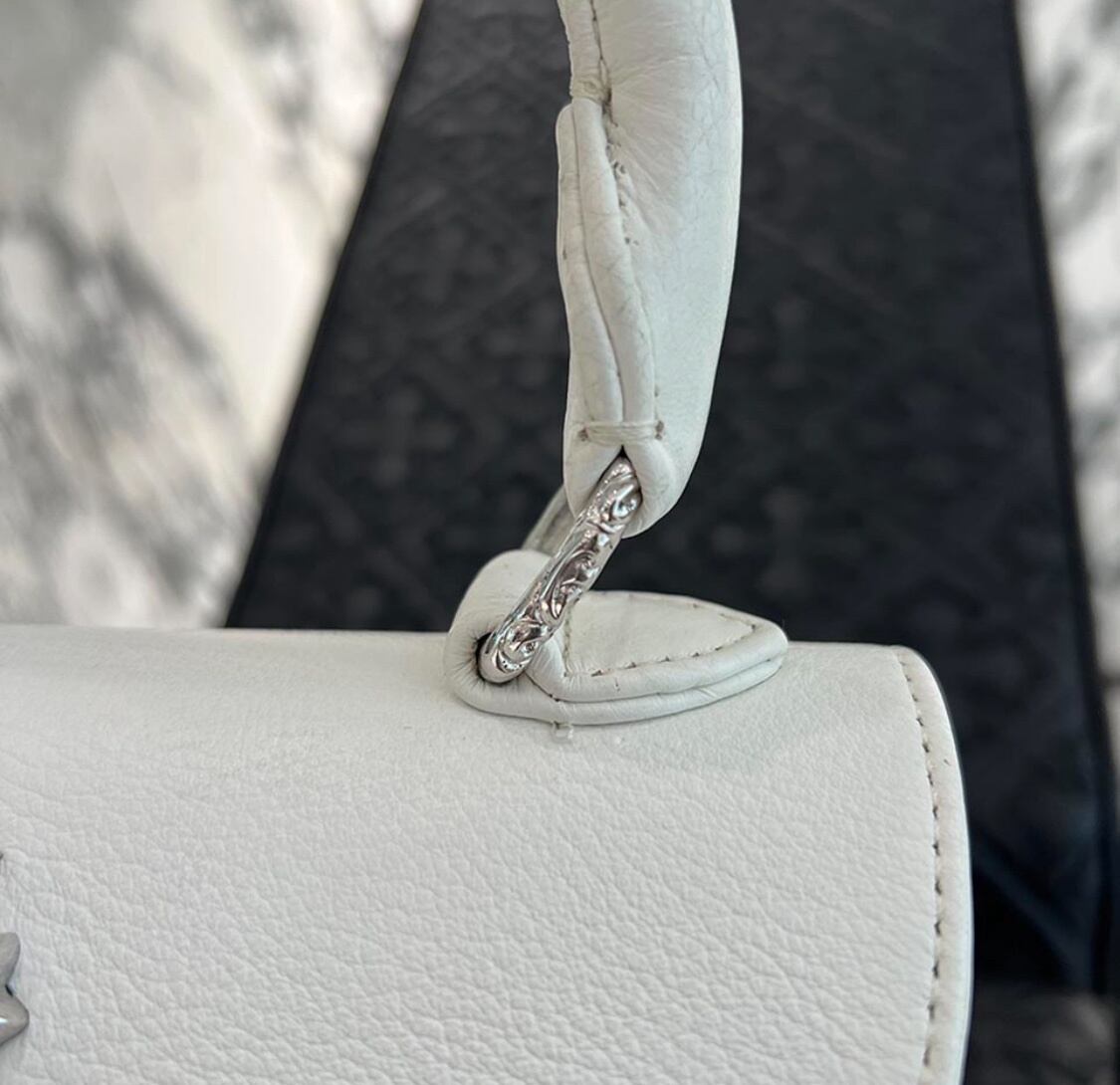 CHROME HEARTS クロムハーツ DOG ADAMS Silver Cross Leather Shoulder