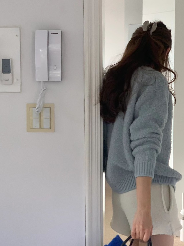 (OUNCE) fog alpaca boucle cardigan / 2color