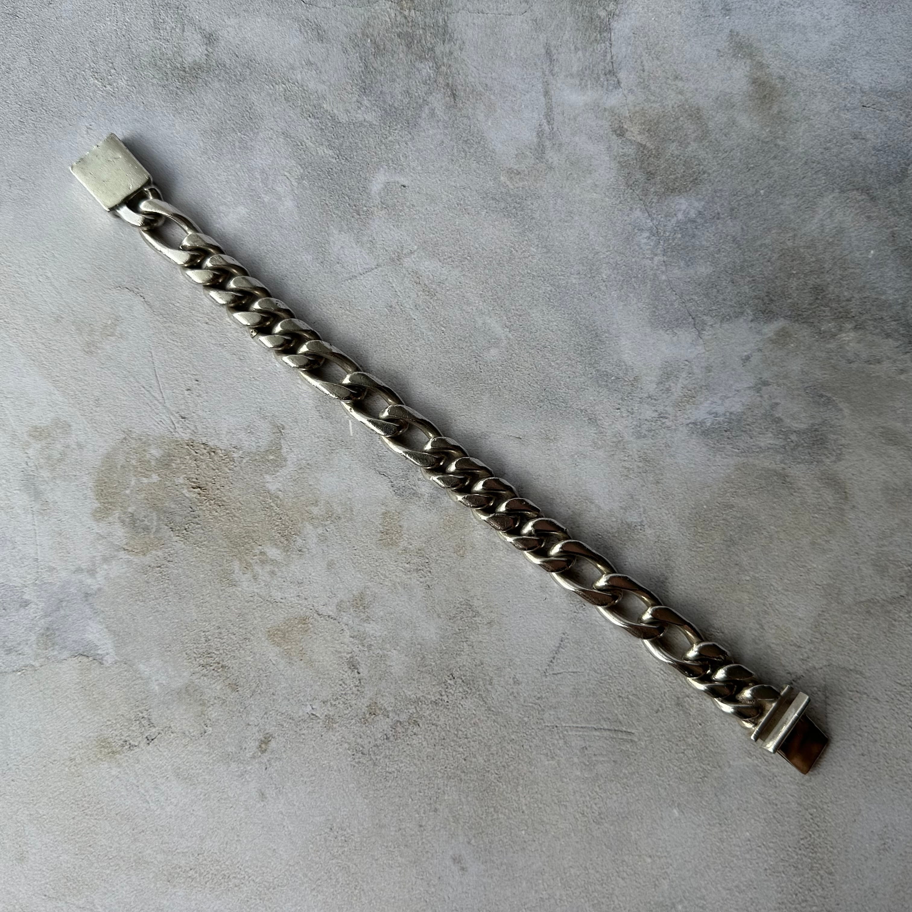 Vintage Heavy Link Chain Bracelet Silver925 Made in Mexico
