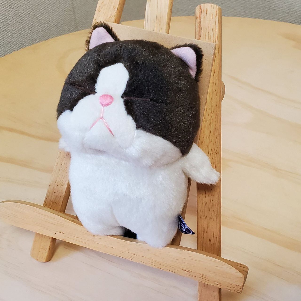 ふわふわモコモコ♪かわいいぬいぐるみのぼう猫(ハチワレ)