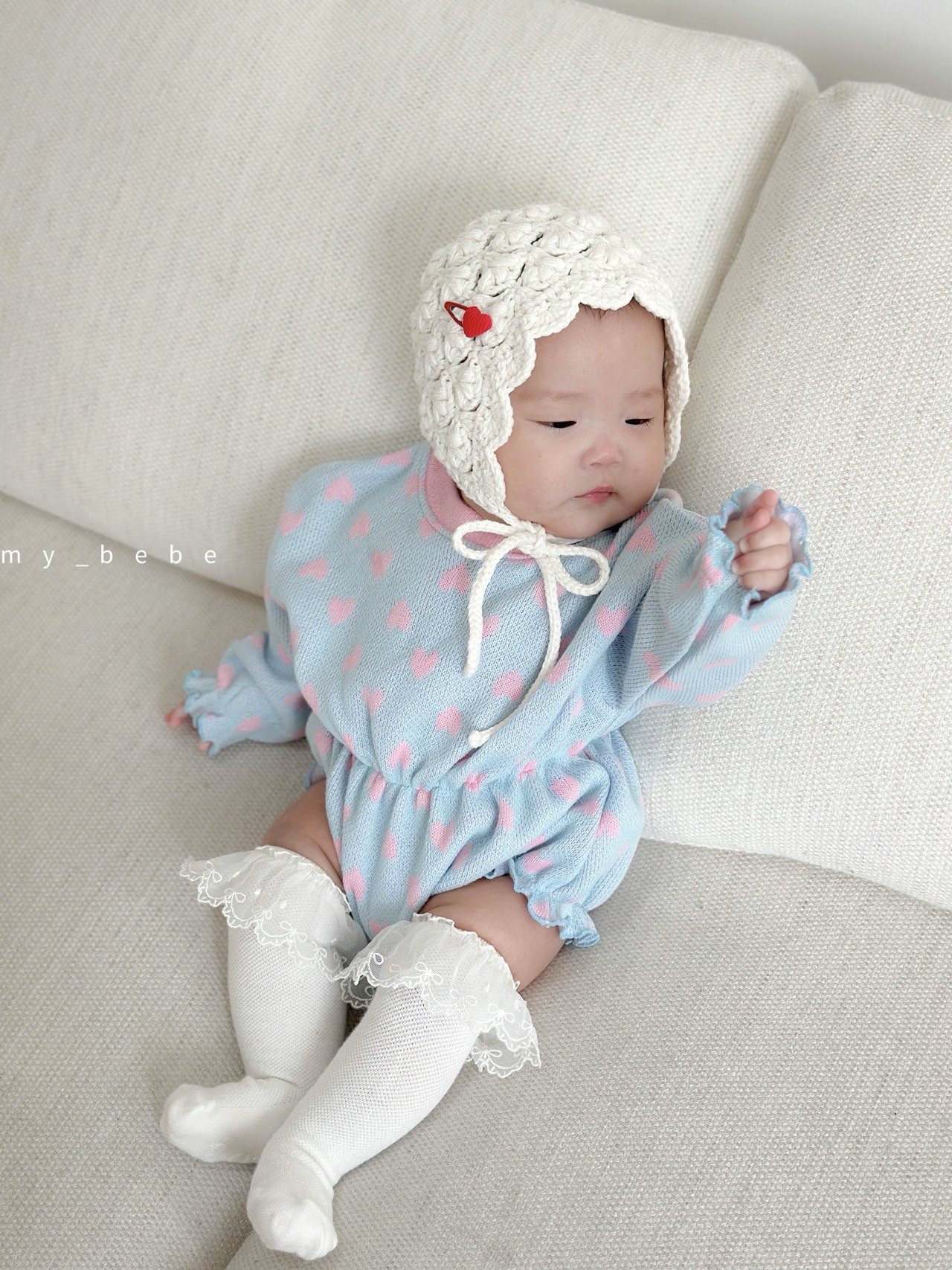 [my_bebe] Banding Heart Bodysuit / [마이베베] 밴딩하트슈트