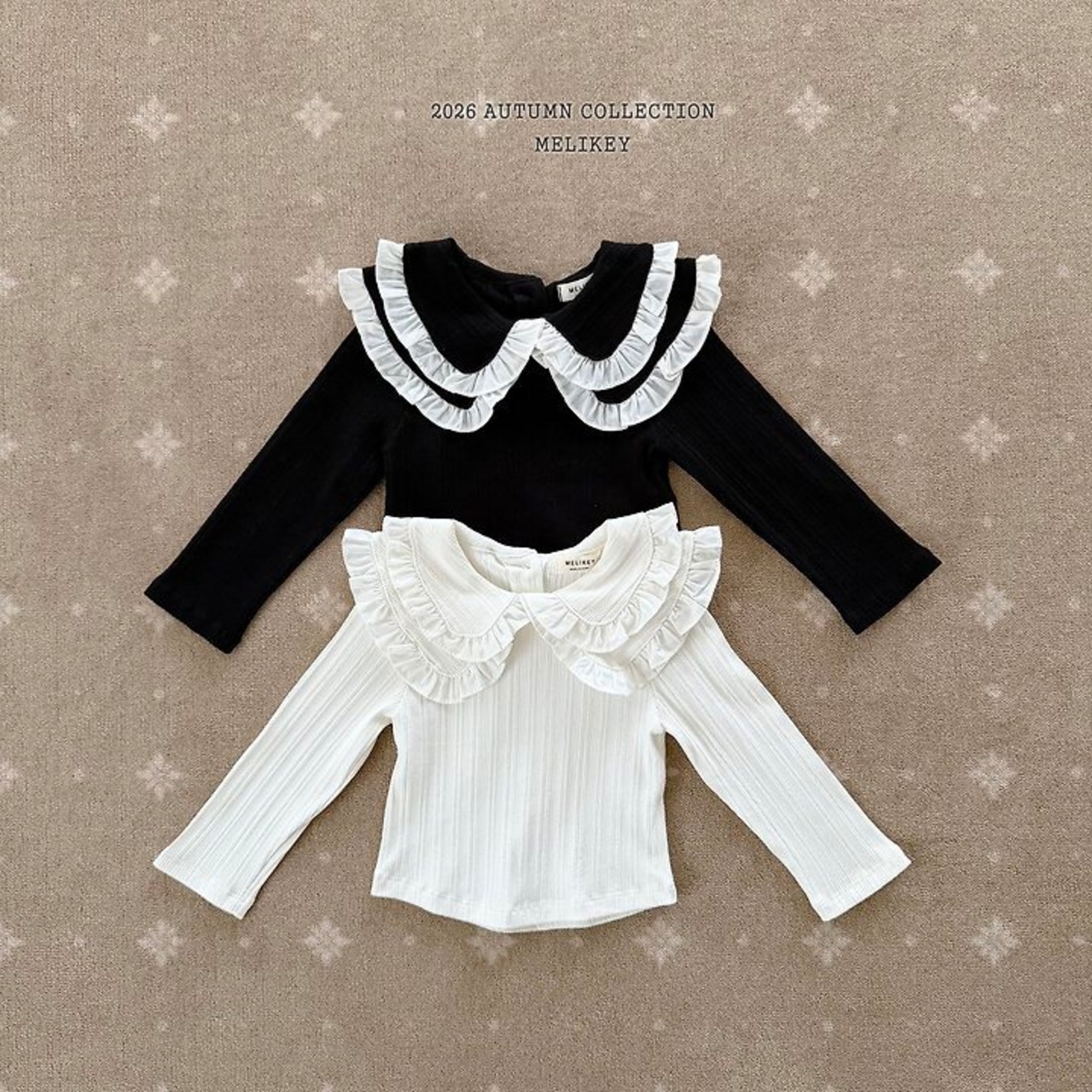 韓国子供服 / 26Autumn / 〖取寄〗Melikey / ダブルカラーTシャツ / 女子服 *XS~JM*