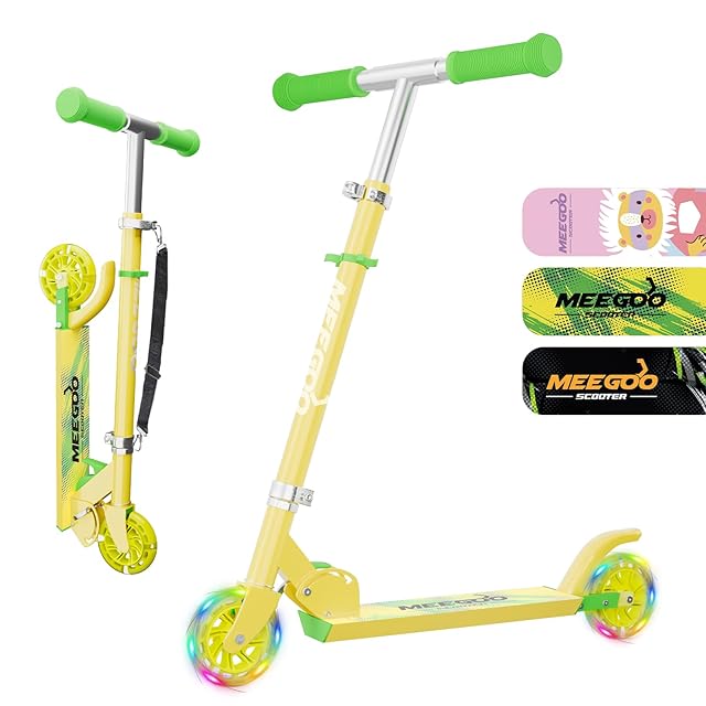 MEE GOO アルミキックスクーター キッズスクーター ライトアップ ABEC