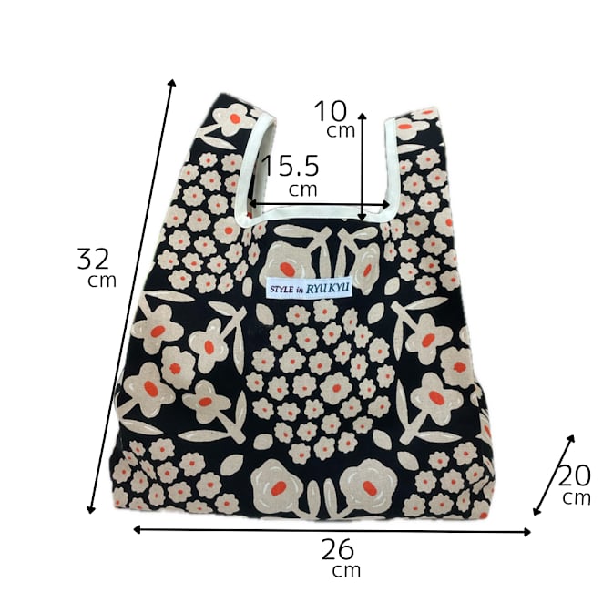 STYLE in 琉球 コンビニエコバックAタイプ ウッドキナリ グリーン(パイピング)【2-154GR】 - 画像3