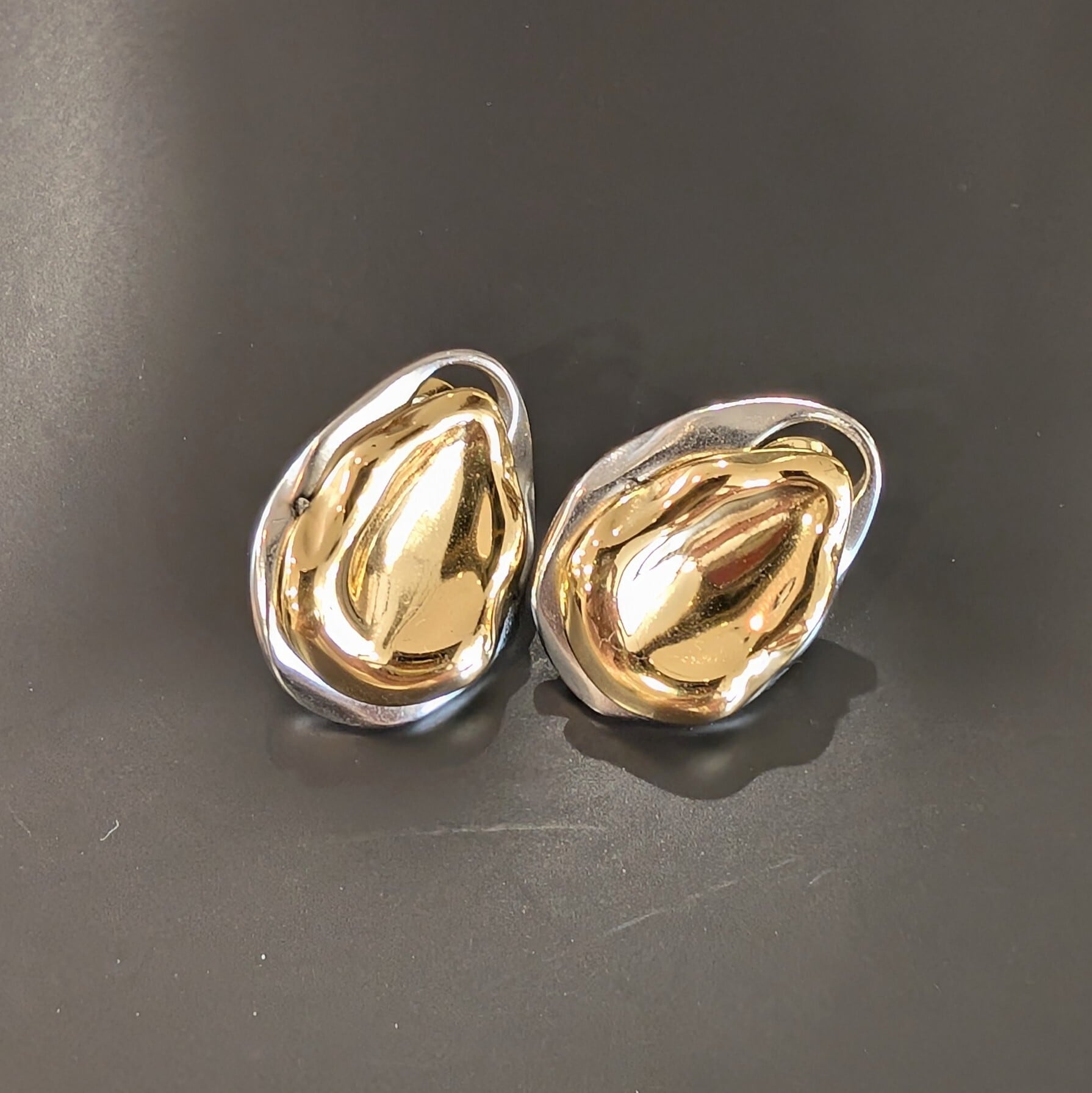 ビンテージメタルプレートピアス