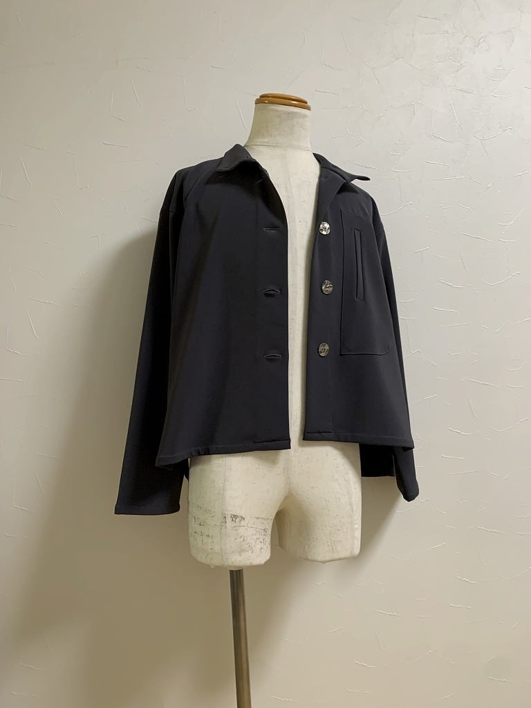 1980's Stand Collar Drop Shoulder Design Short Shirt Jacket