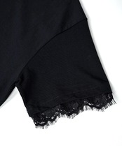 【直営限定ITEM】ヘムレースルーズTシャツ (BLACK)　CQ-49004H