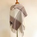 【TWEEDMILL】 Lambswool Blanket Stole with Pin(48×190㎝)　Block Check Jacob