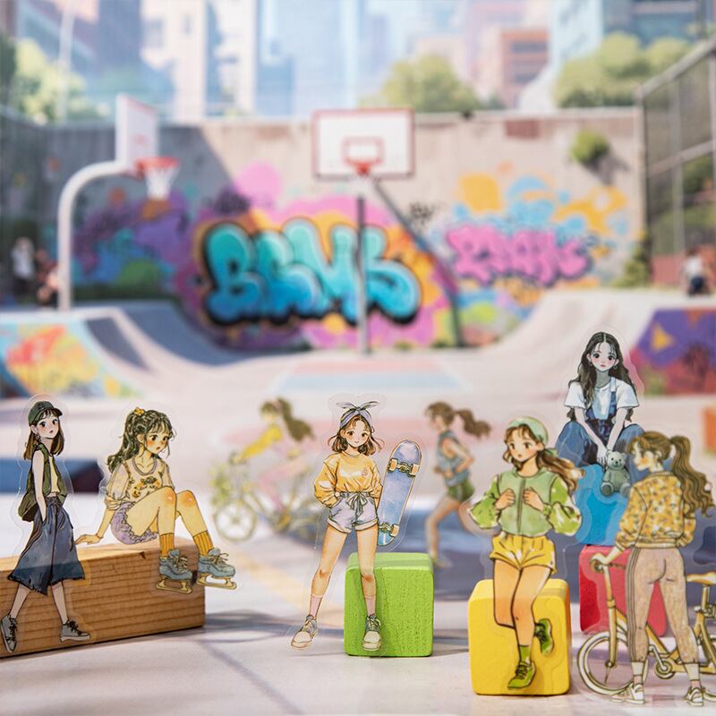 シール全種セット】人物シール 手帳デコ 海外シール 女の子 PET素材