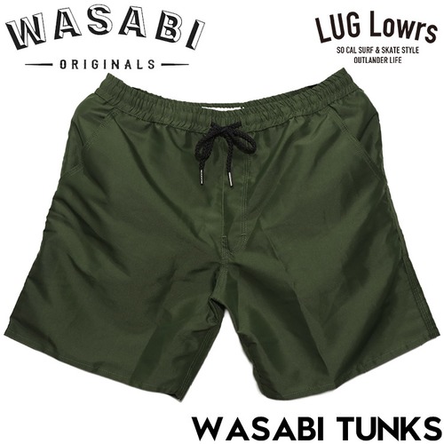 WASABI Original ワサビ ハイブリッドショーツ メンズ ハーフパンツ ショートパンツ 水陸両用 サーフパンツ ボードショーツ 海パン WASABI TRUNKS GREEN 26SU 日本代理店正規品