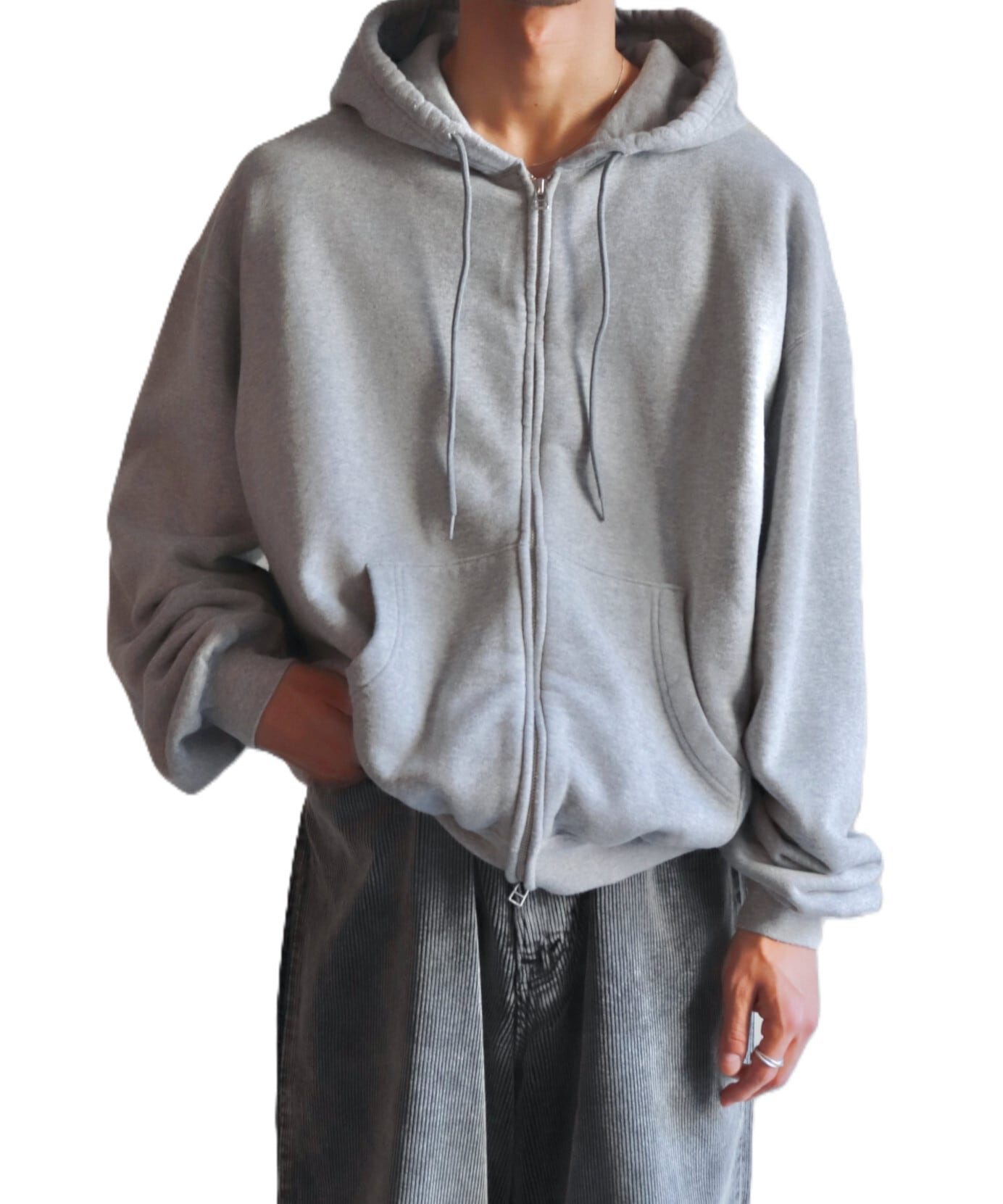 UNIVERSAL PRODUCTS. / 253-60102 JUMBERCA ZIP UP HOODIE (GRAY