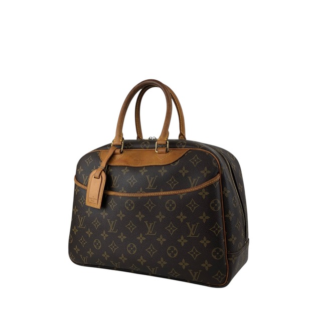 LOUIS VUITTON ルイヴィトン モノグラム ハンドバッグ ブラウン PVC レザー ドーヴィル vintage ヴィンテージ オールド bwp3ix