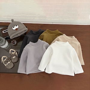 【BABY&KID】冬作厚手ハイネックインナーシャツ