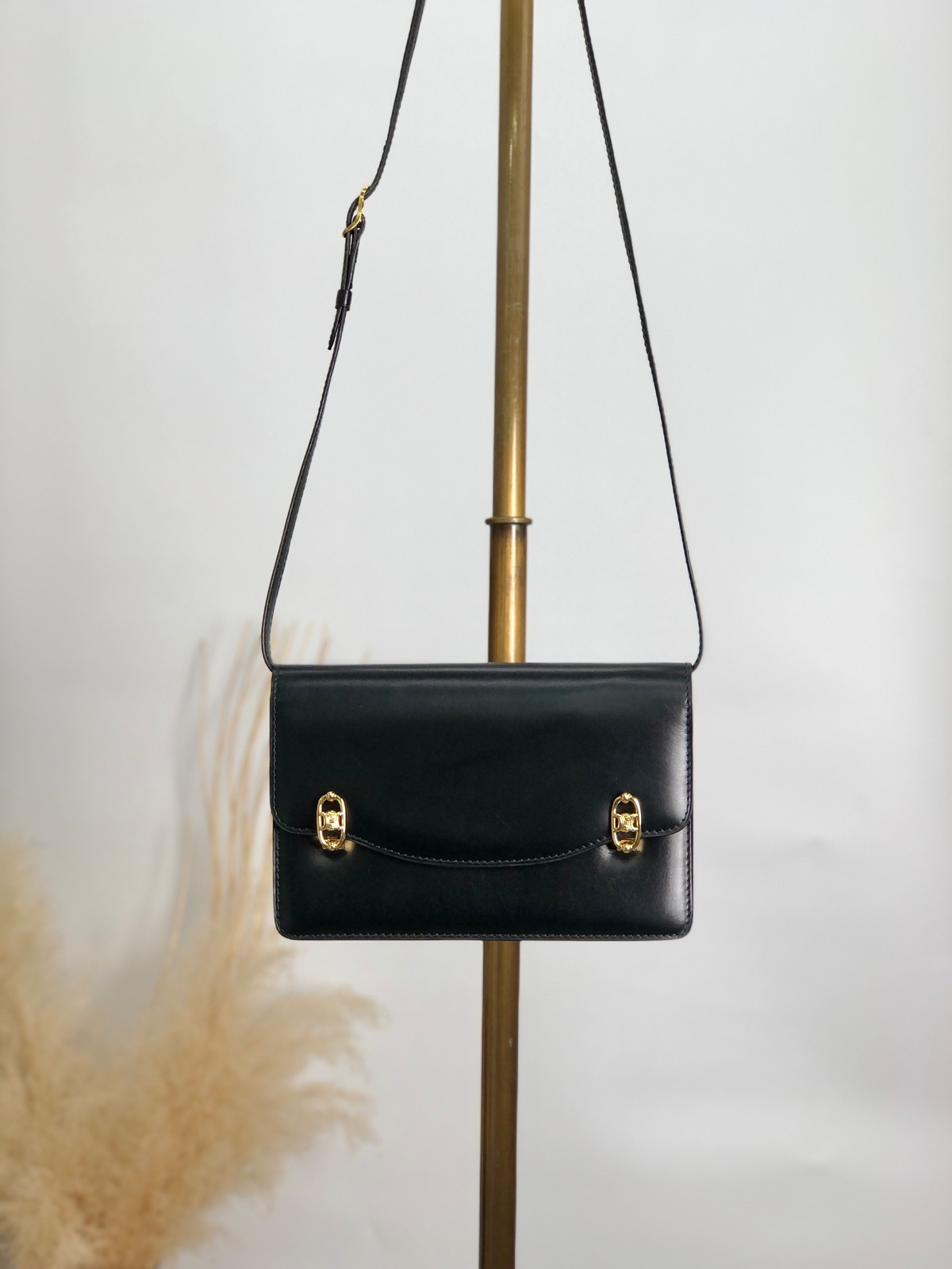 CELINE セリーヌ ショルダーバッグ ブラック ブラゾン レザー ミニ 