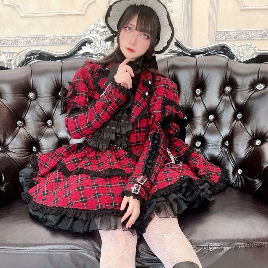 地雷系アイドル スカート チェーン付き レース ゴシック ライブ衣装