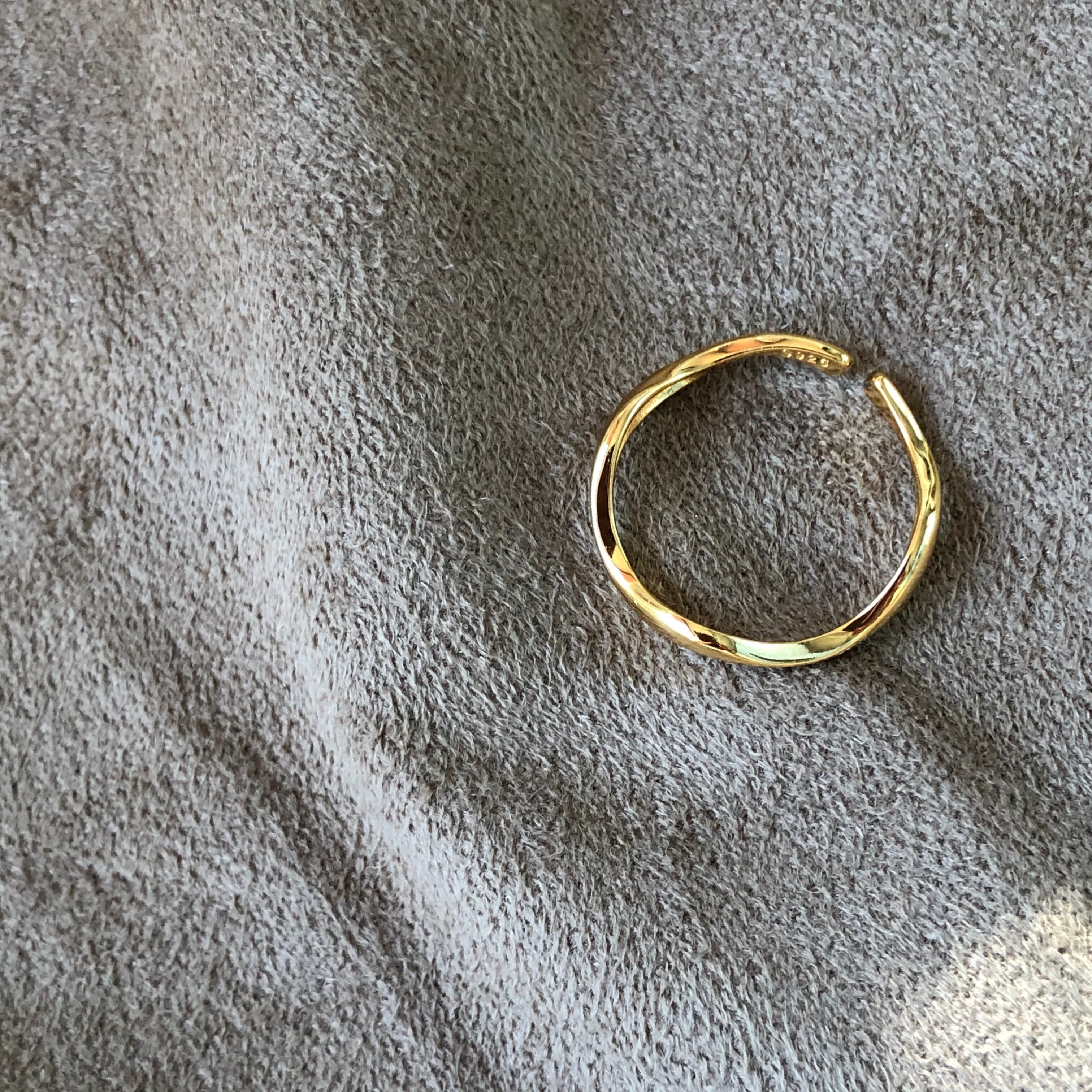 18KGP(silver925) Wave thin Ring ◇ RG19021