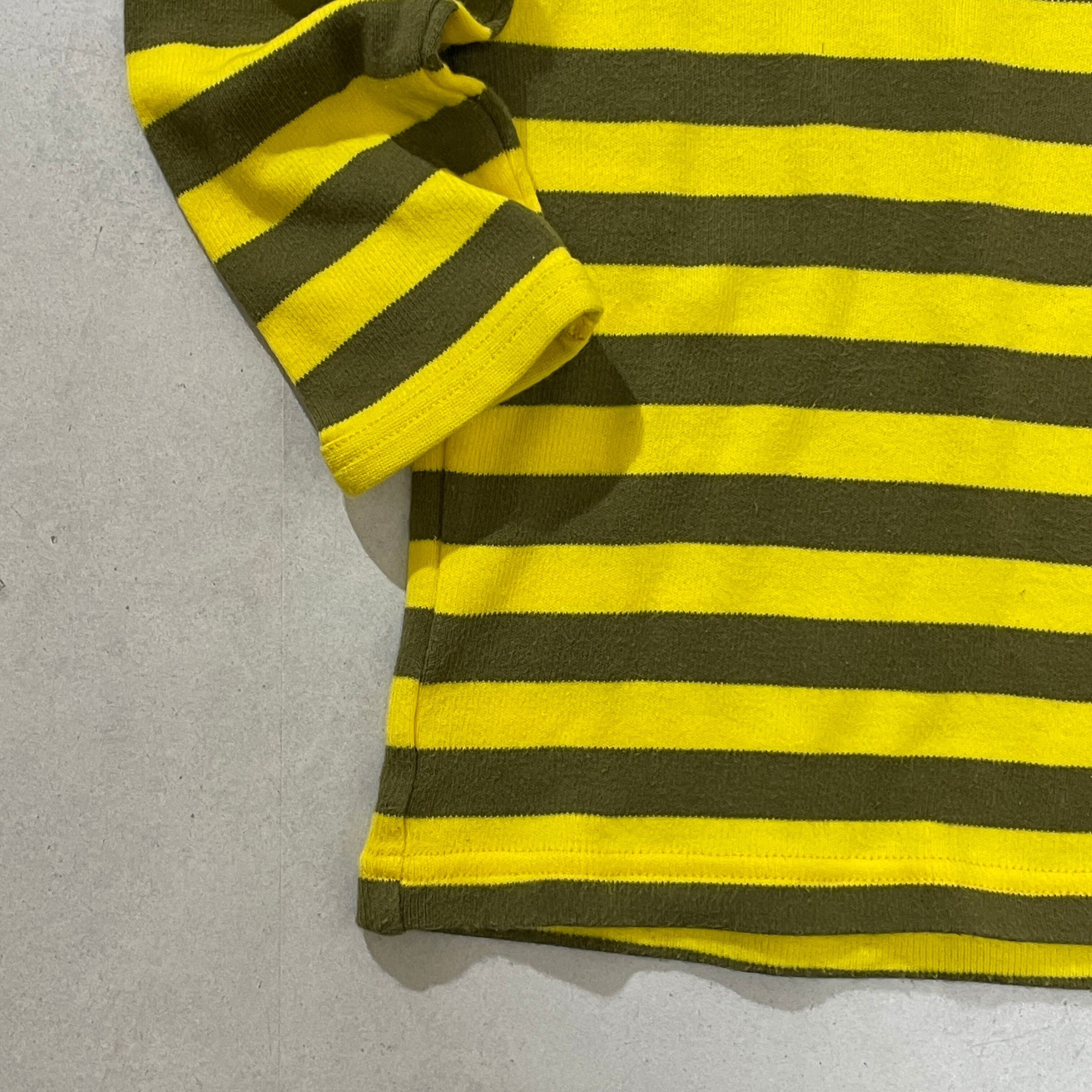 90s old nike ボーダー ロンt 90cm】00s old NIKE L/S Shirt / ナイキ ボーダー 黄色 長袖 Tシャツ