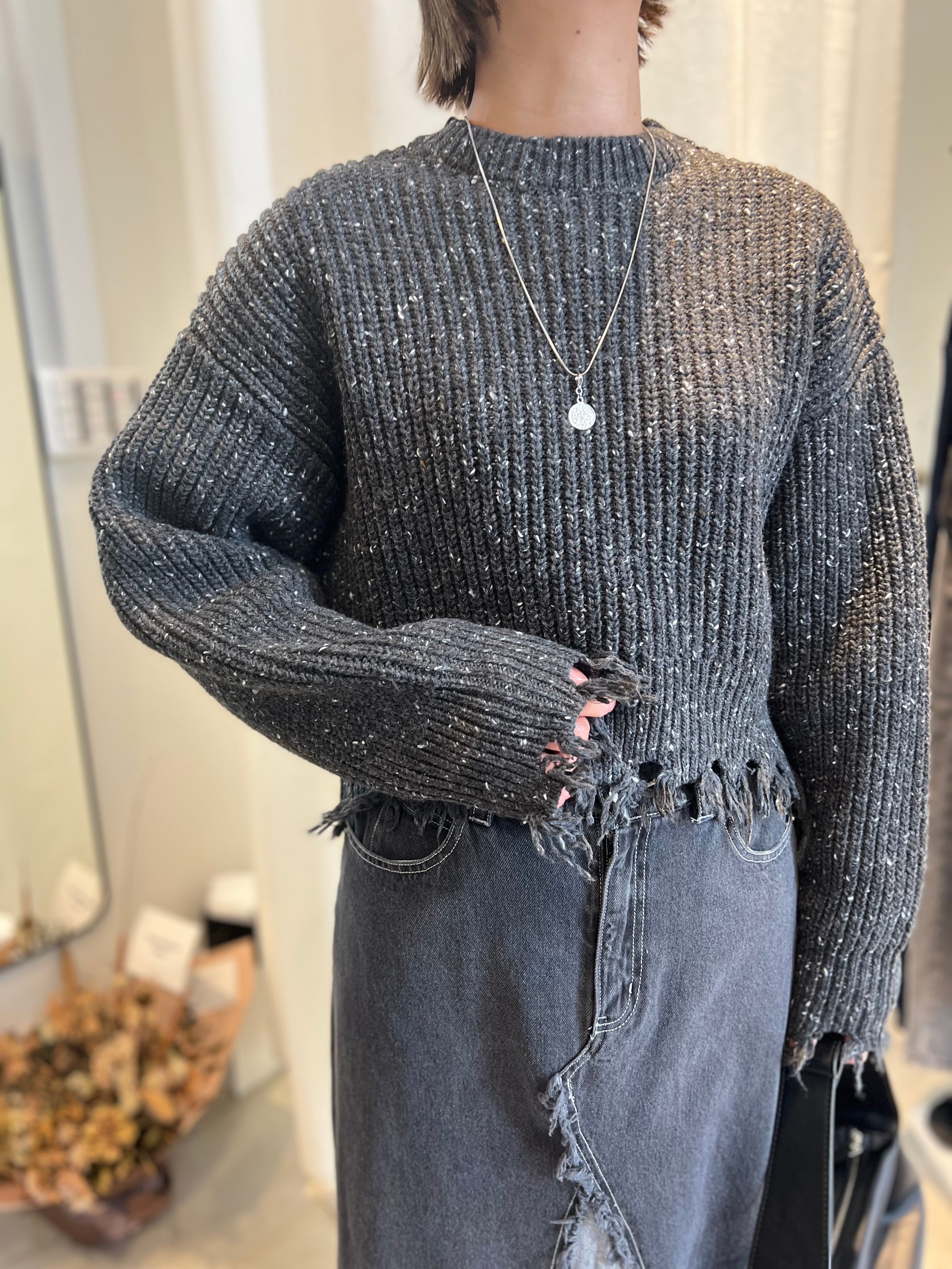 【cafune】ネップダメージニットプルオーバー 535984