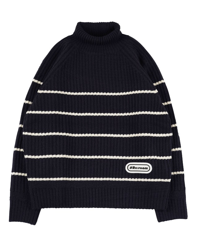 【#Re:room】PANEL BORDER TURTLE BIG KNIT ［REK115］