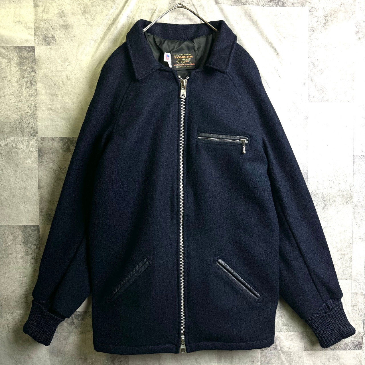 USA製 SKOOKUM メルトンウールジャケット ネイビー 36 ジッパー  