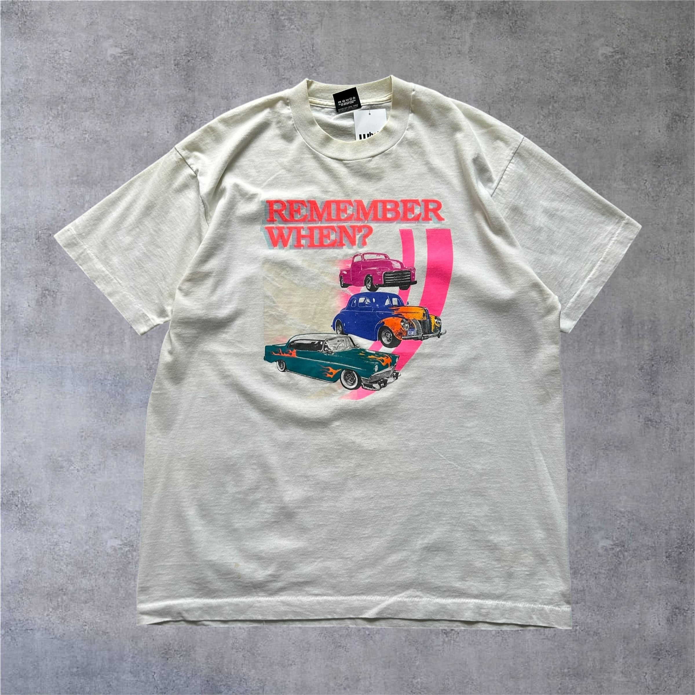 1990s "REMEMBER WHEN?" Classic Car Design T-shirt【高円寺店】