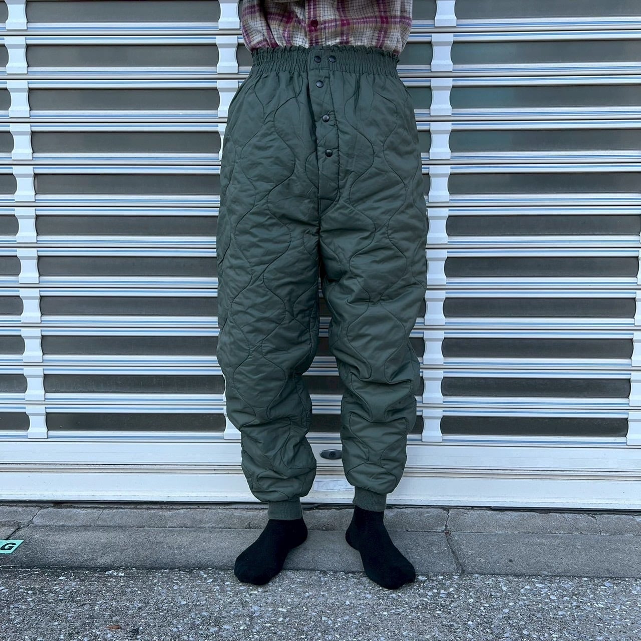 00s 米軍 実物 CWU-9/P ナイロン キルティング ライナーパンツ L