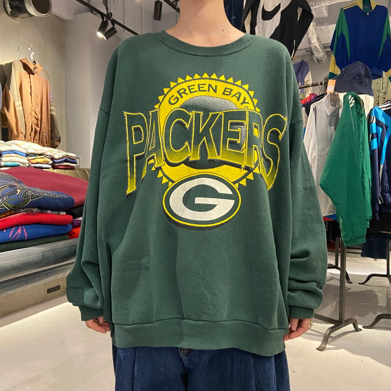 NFL Packers Mロゴアスレチックナイロンジャケット ダウン パッカーズ