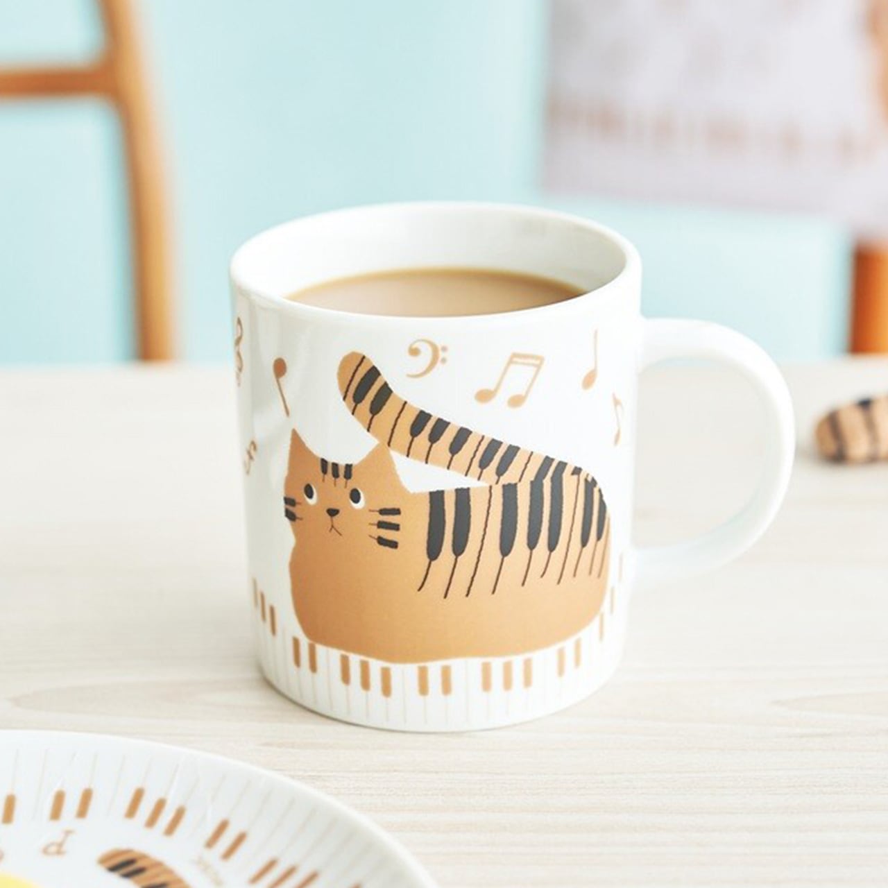 猫柄 マグカップ ティーカップ 食器 ねこ 猫 かわいい とらねこ ピアノ