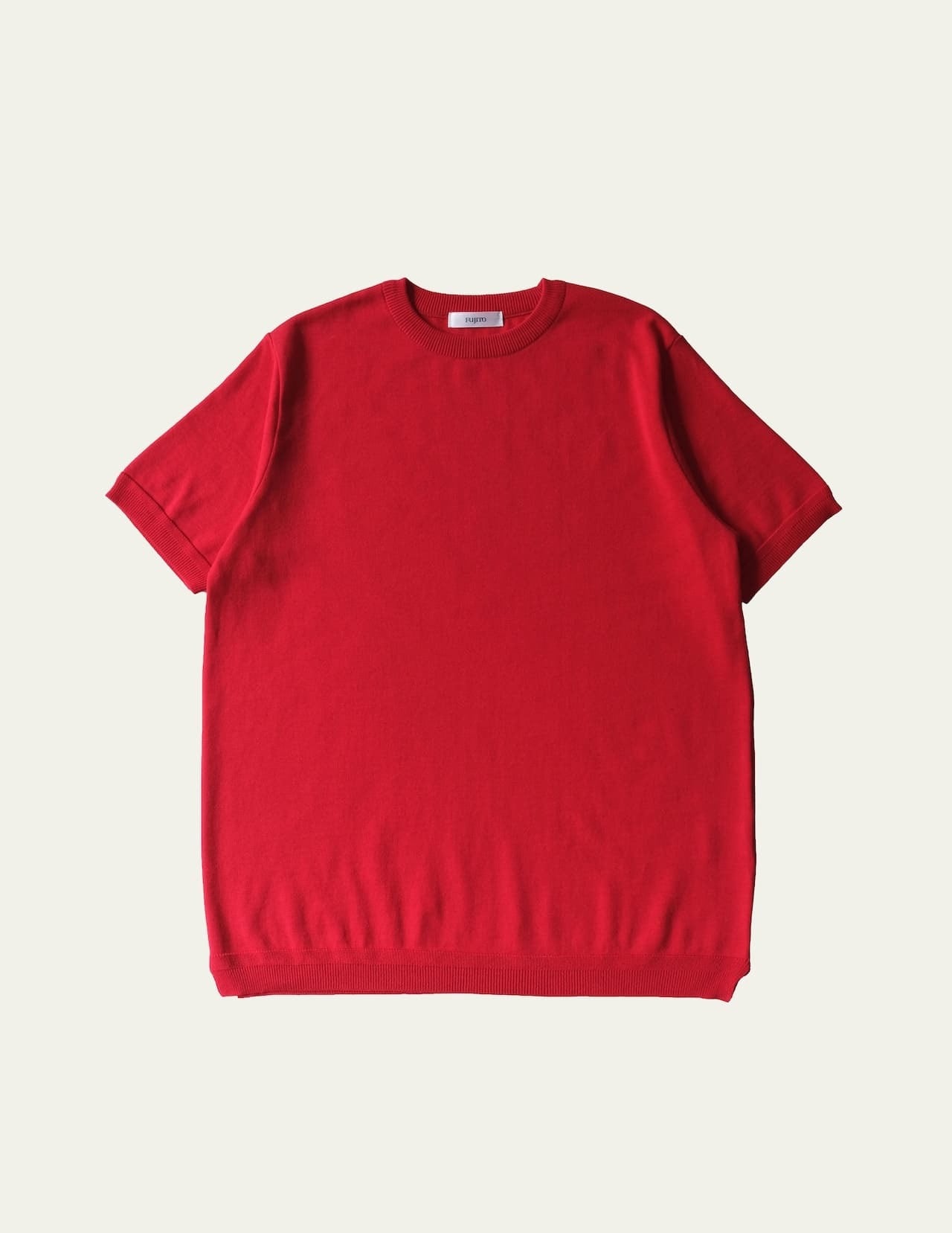 FUJITO C/N Knit T-Shirt Red,White,Black