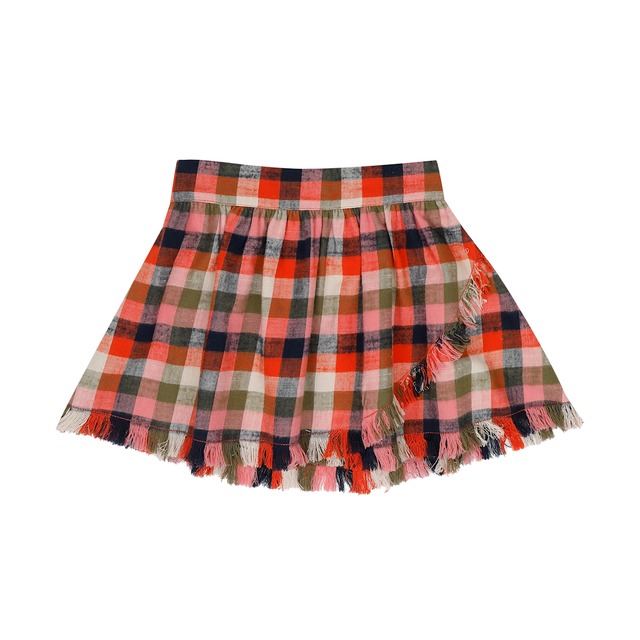 ＜JENEST＞チェック フリンジスカート Sisi Skirt-Multi Check