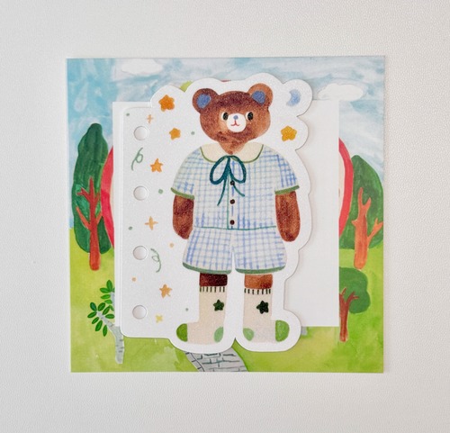 新作☆LAC63｜Lacreme 奶油派【睡衣小熊】ディバイダー 手帳 バインダー 用　