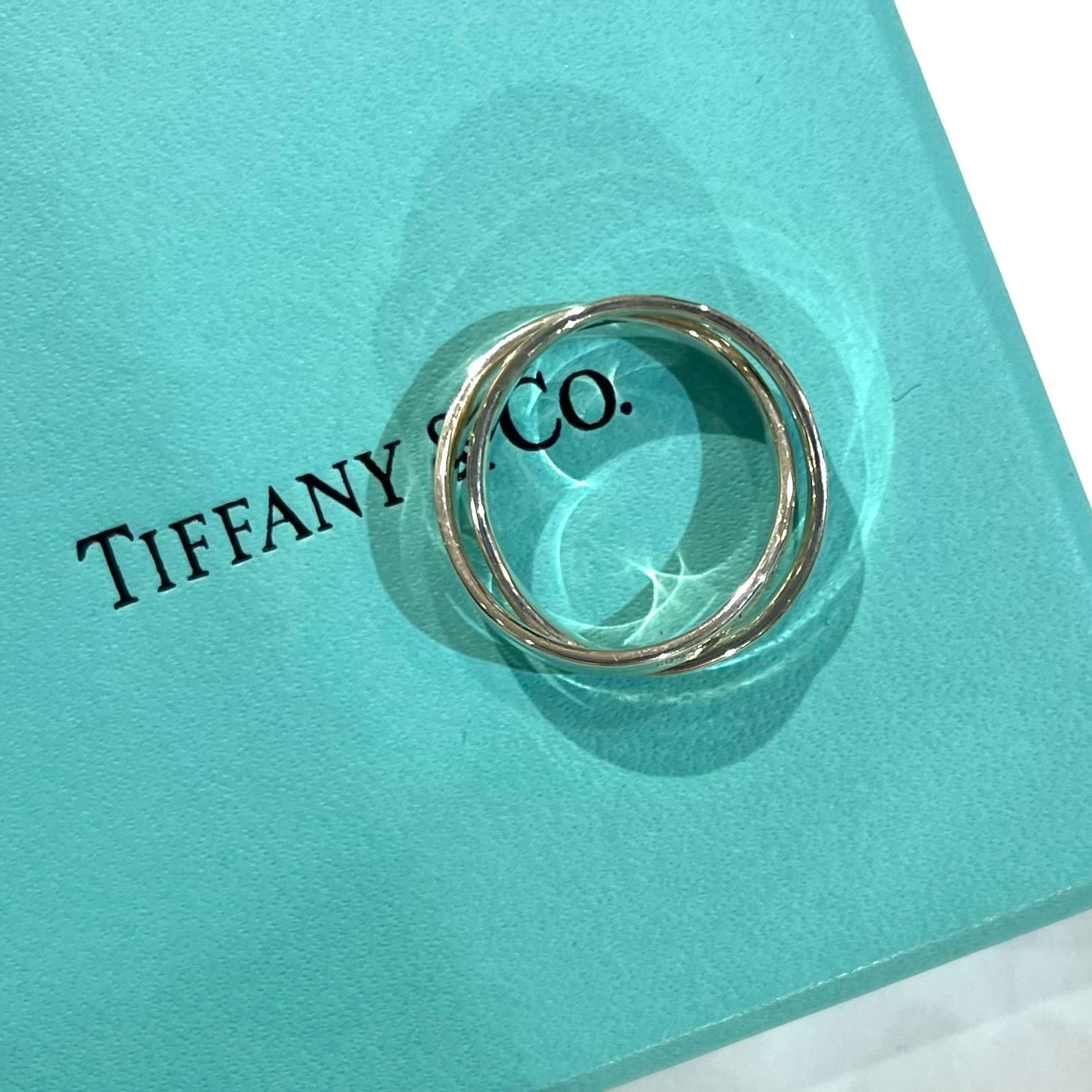 希少【TIFFANY&CO.】2194 1837 名品ダブルリング／シルバー925／17号