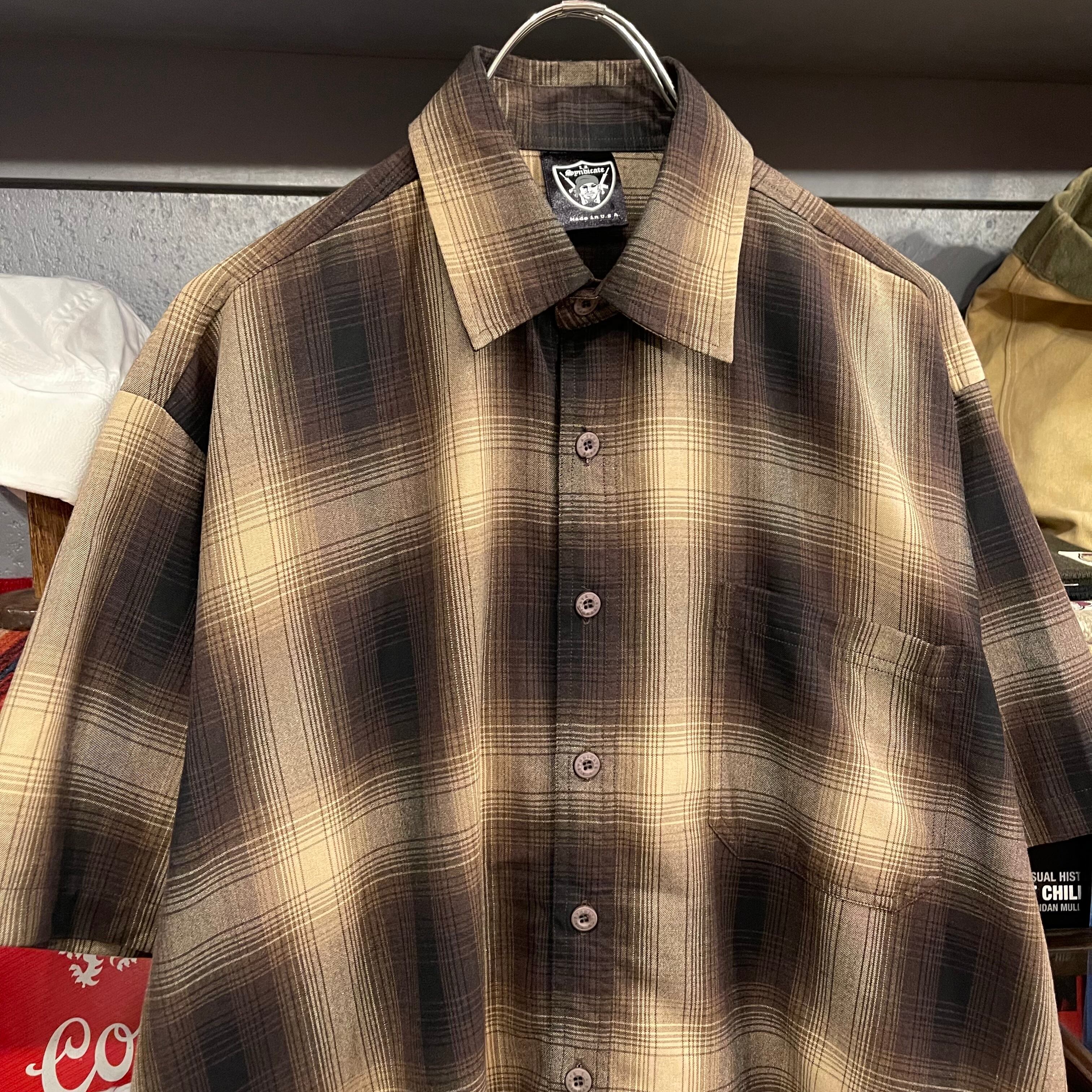 LA SYNDICATE チェックシャツ レア 3XL チカーノ ブラウン メンズ