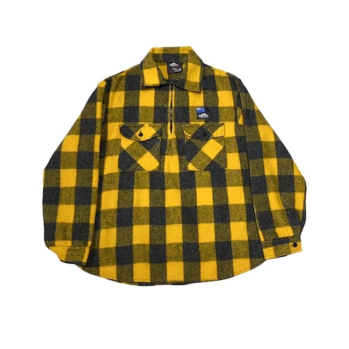 Vintage - Half Zip Wool Check Pullover (size-L)  ¥14000+tax