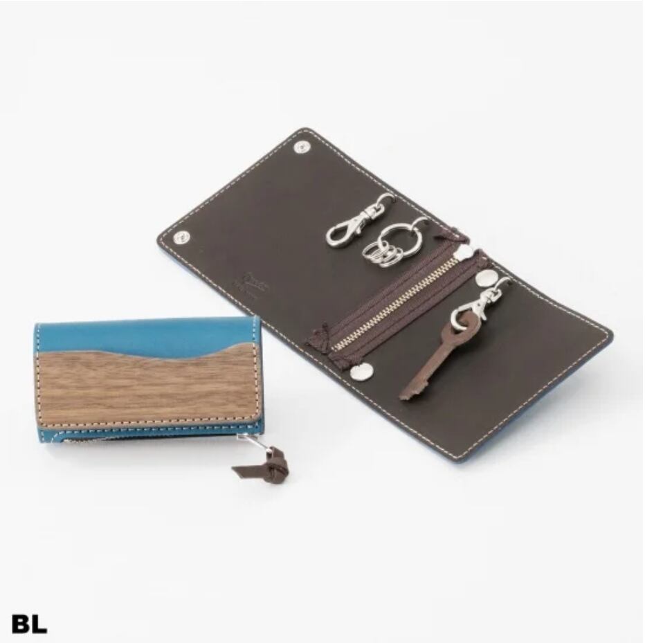 送料無料】VARCO REAL WOOD ヴァーゴ ジップペンケース(ブルー