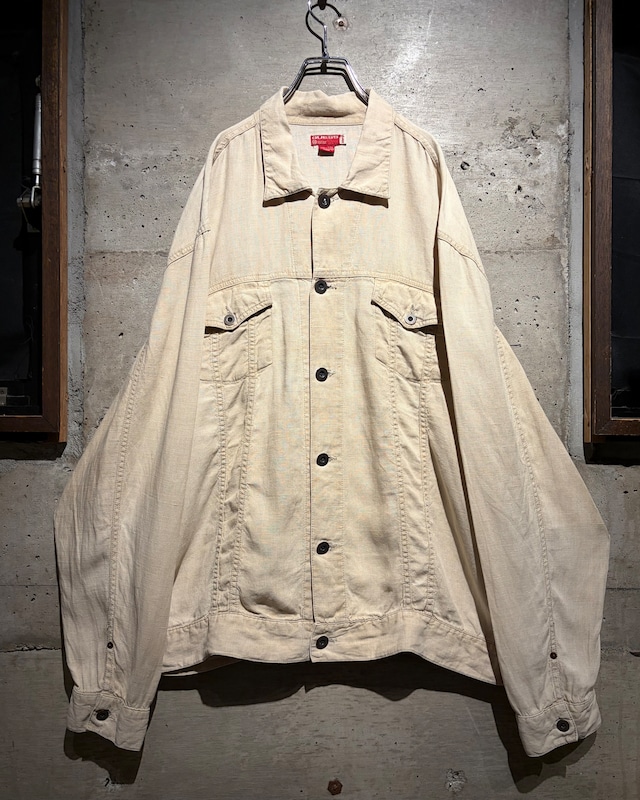 【Caka】“GUESS JEANS” Vintage Loose Linen Tracker Jacket