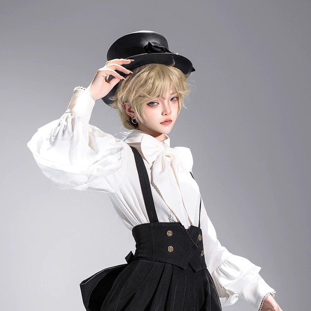 王子系 皇子系ロリィタ 少年装 男装 ブランド Princess Chronicles 帽子 リボン フラットハット レトロ 麗人 コンカフェ 舞台衣装 ロリィタ