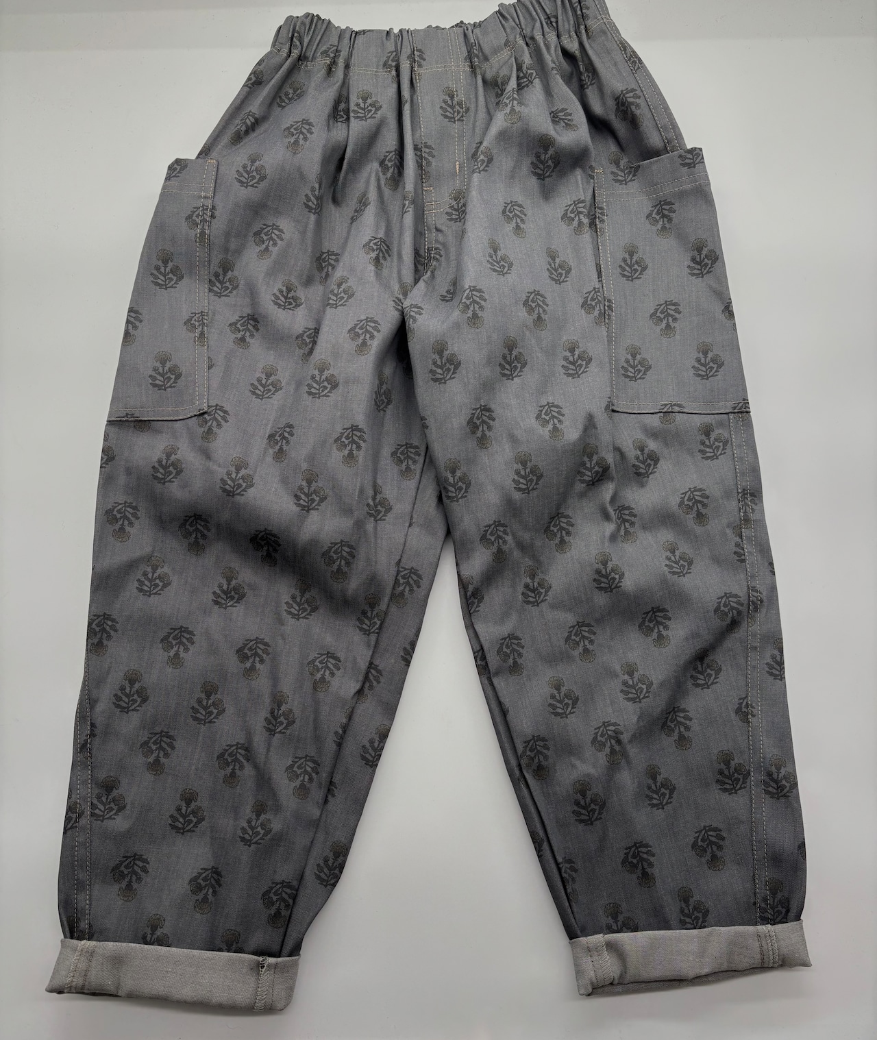 TC459◆1.5m◆L◆製作事例あり◆綿100%6オンスデニム生地◆マレファブ◆花柄