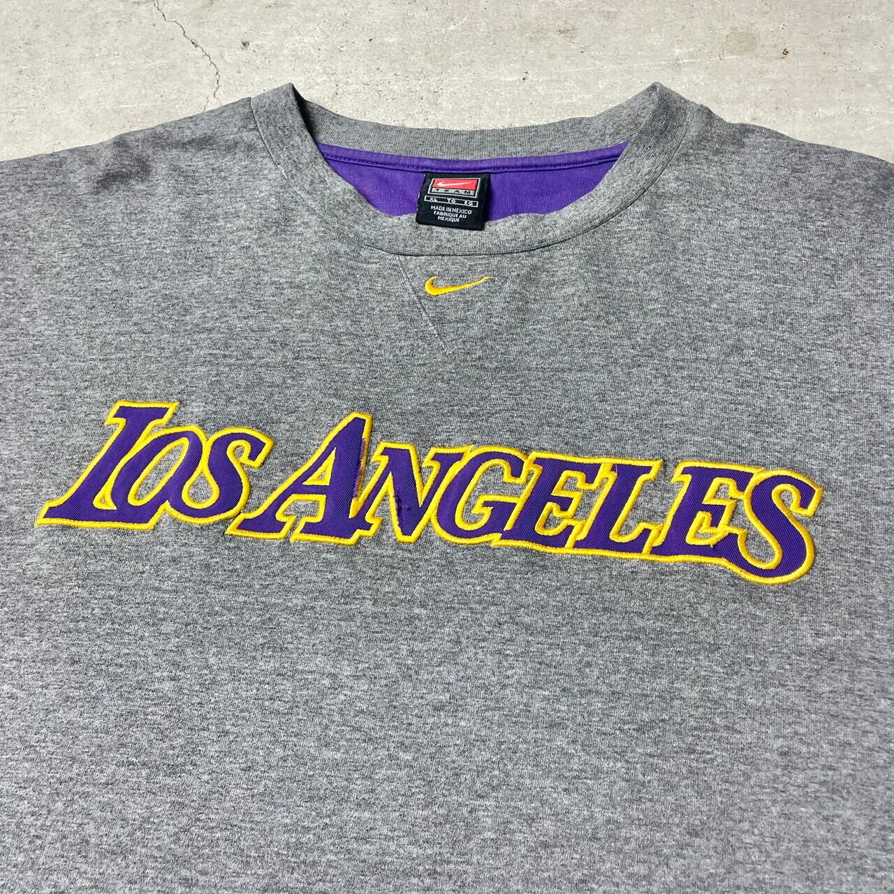 00年代 NIKE TEAM ナイキ NBA LOS ANGELS LAKERS チームロゴ 刺繍 T 