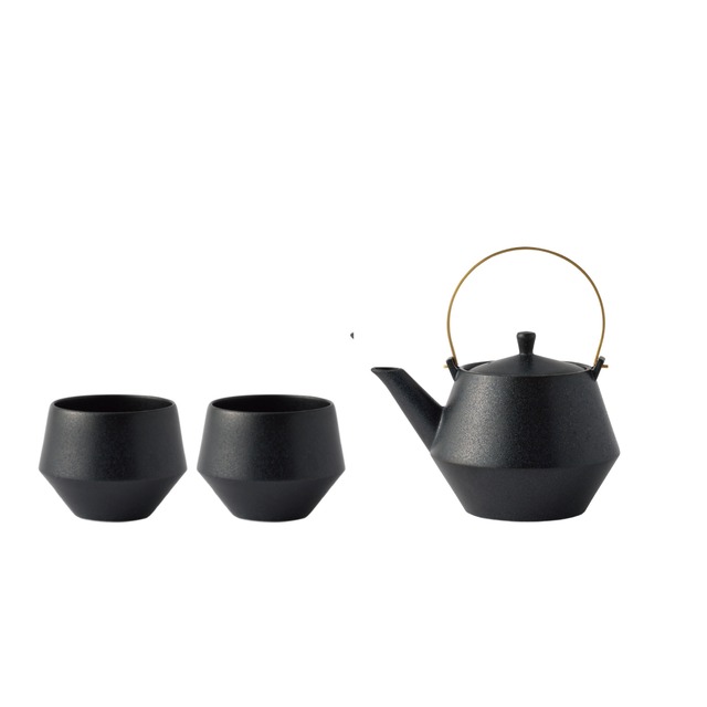 new [GIFT SET] Frustumミニ土瓶＆煎茶 (黒釉)