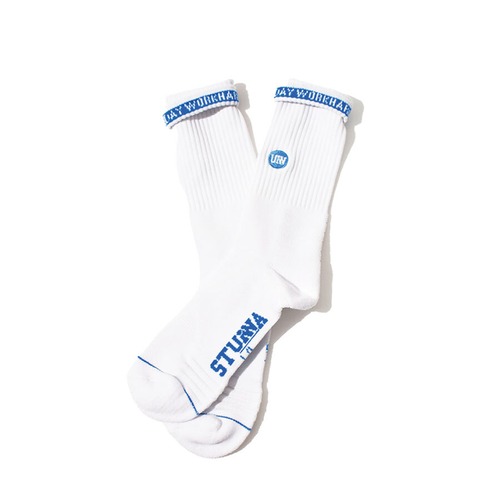 PP SOCKS : ホワイト/ブルー