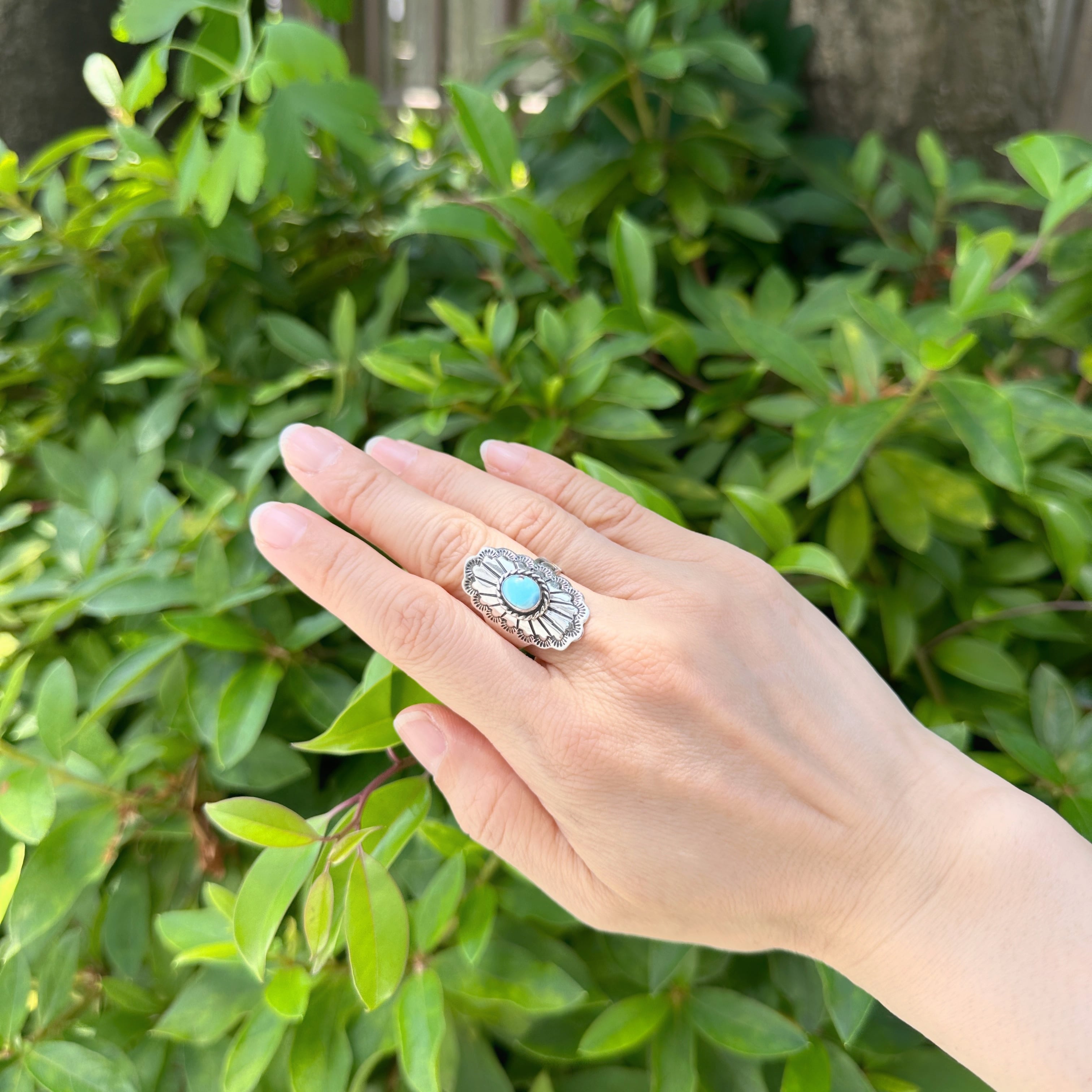 ゴールデンヒルターコイズ チェーンリング Indian Jewelry】ゴールデンヒル ターコイズ フリーサイズ リング 指輪