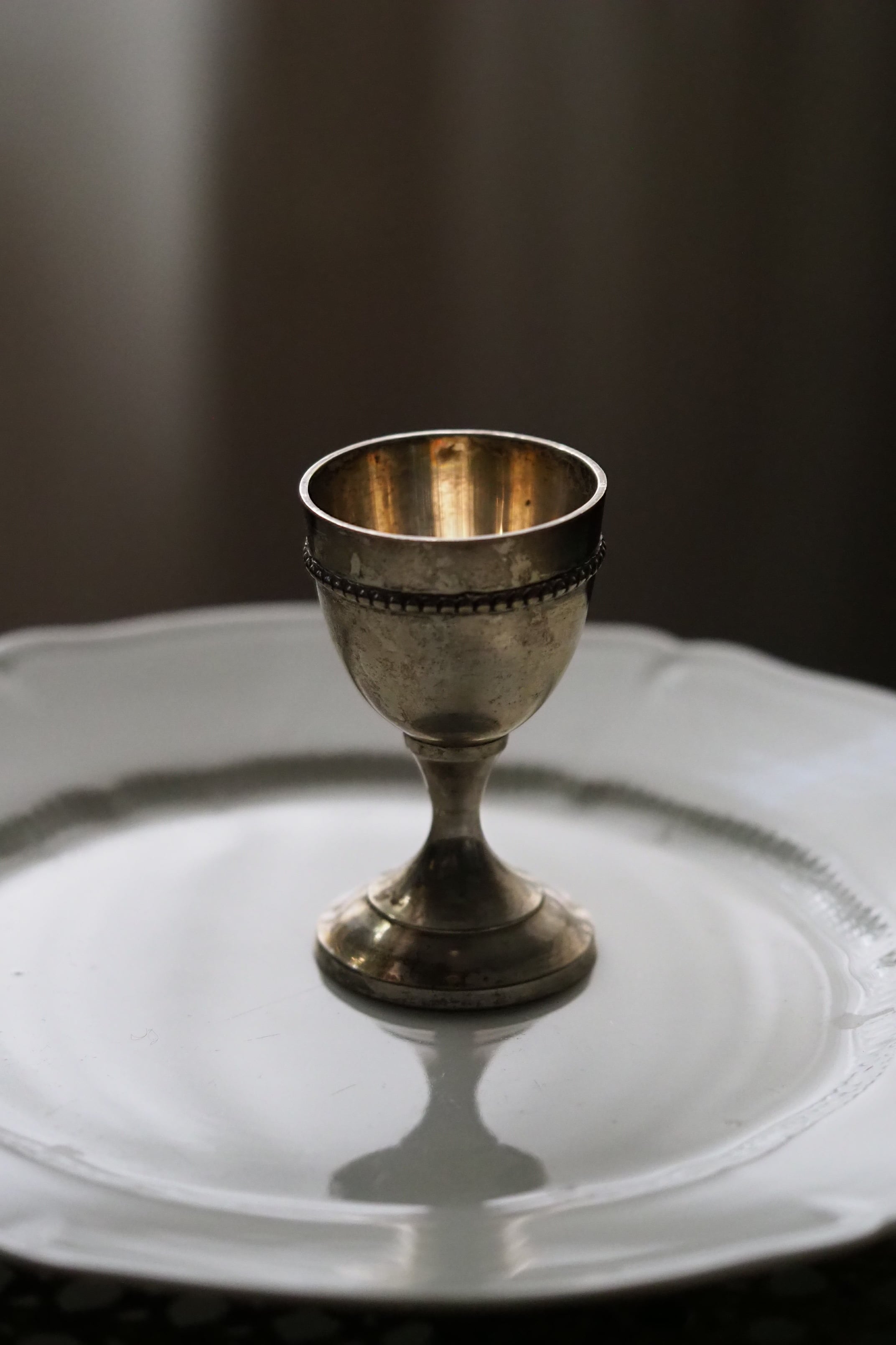 シルバープレートのエッグスタンドNo.9-vintage egg stand