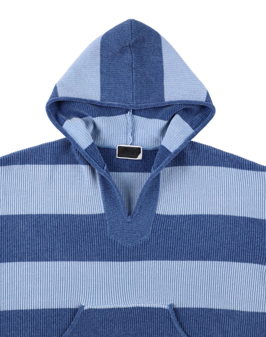 PHINGERIN CORDY KNIT MEXPARKA STRIPE BLUE | EACHTIME. / EZ DO MARKET