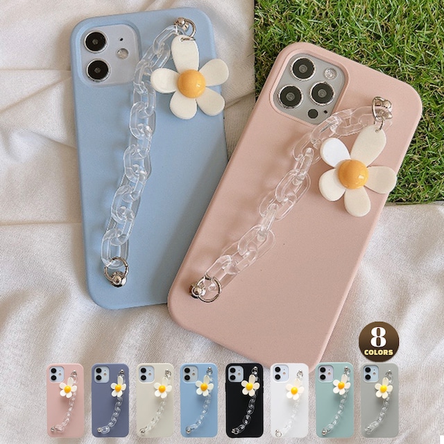 Big flower chain silicon iphone case
