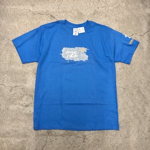 00s ZOO YORK × Phase 2/Graphic print Tee/DEADSTOCK/L/グラフィックプリント/Tシャツ/ブルー/コラボ/ズーヨーク