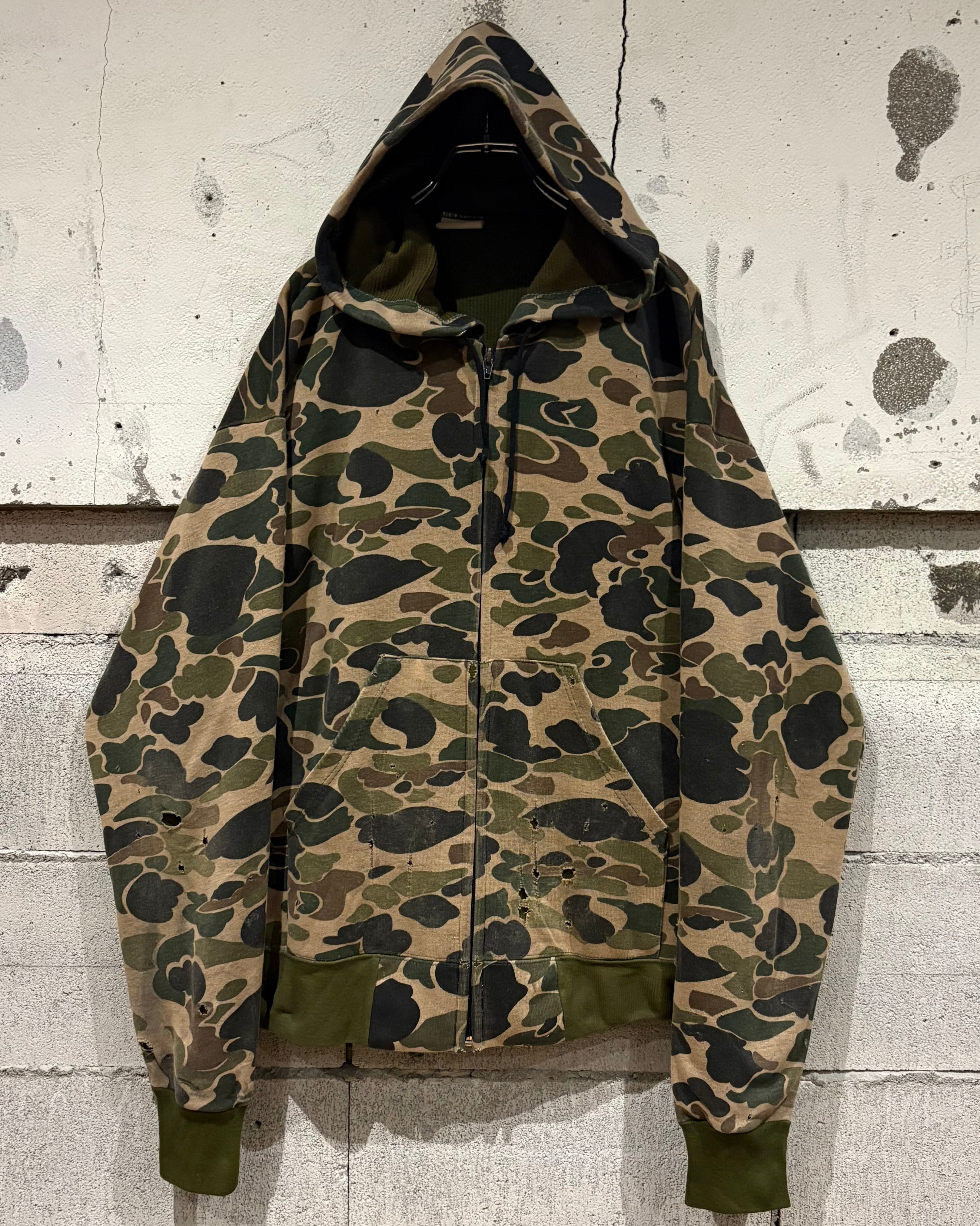 Caka otto】 Duck Hunter Camouflage Pattern Loose Zip Up Hoodie