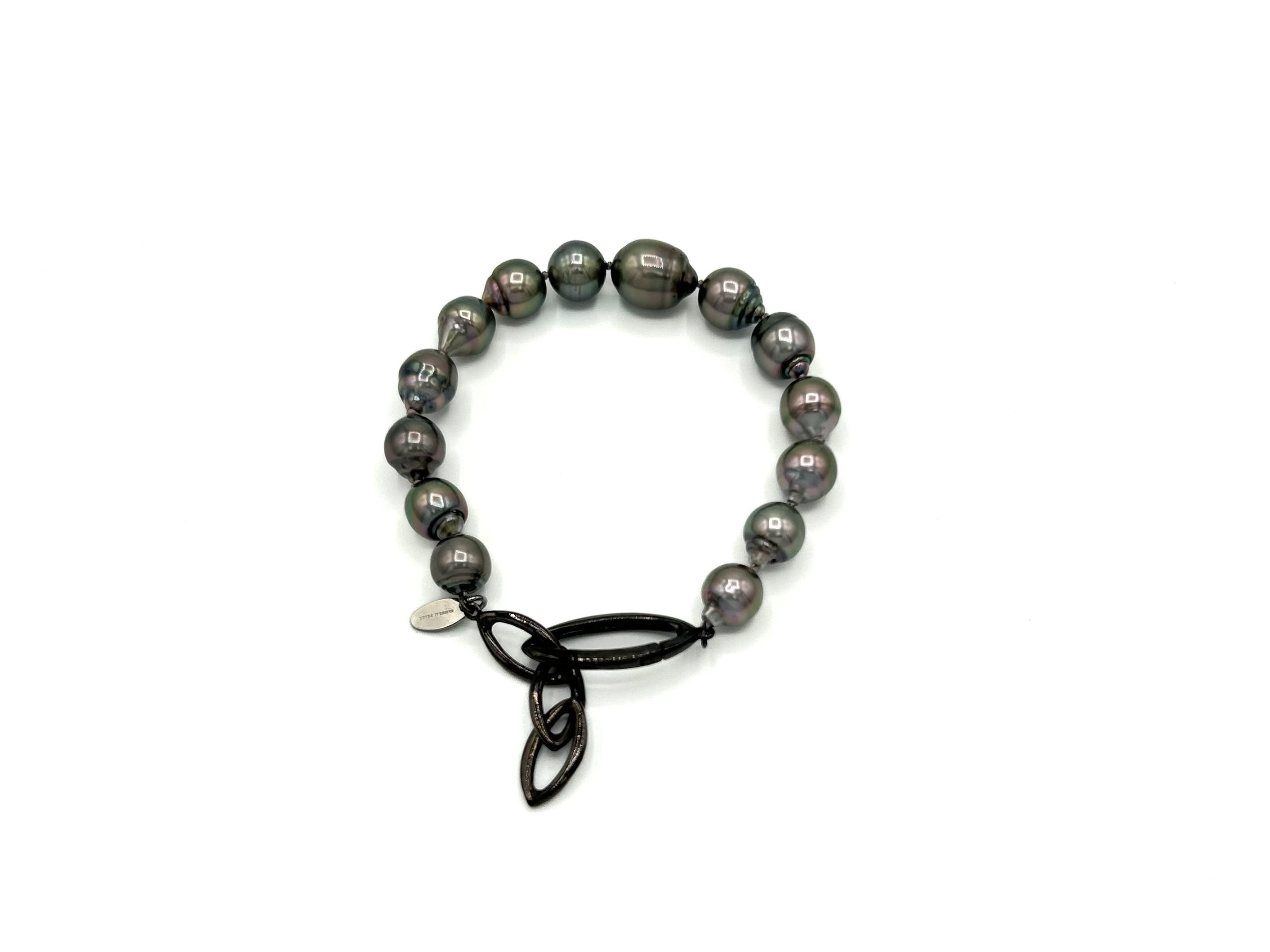 BRISTOL] 黒蝶真珠ブレスレット（ ブラックチェーン）M size | 株式